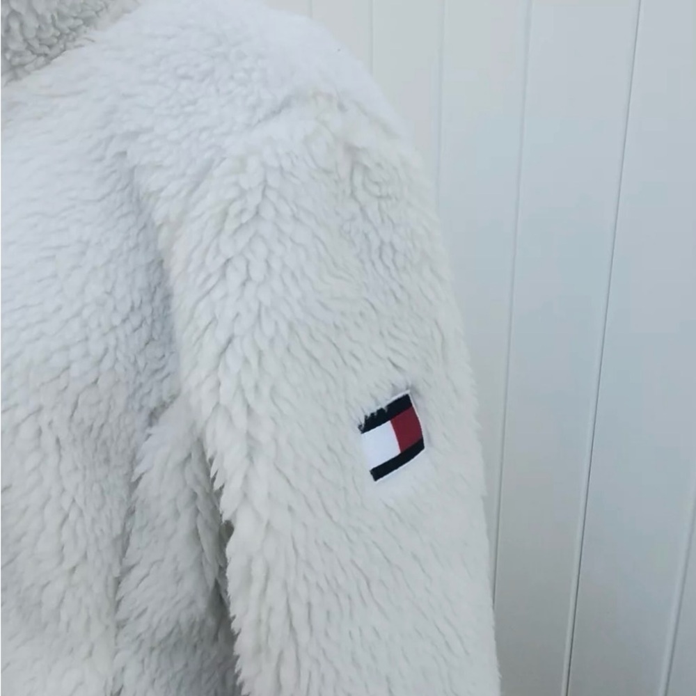 Tommy Hilfiger White Sherpa Fleece Jacket • NWT • Women’s Large - Picture 7 of 16